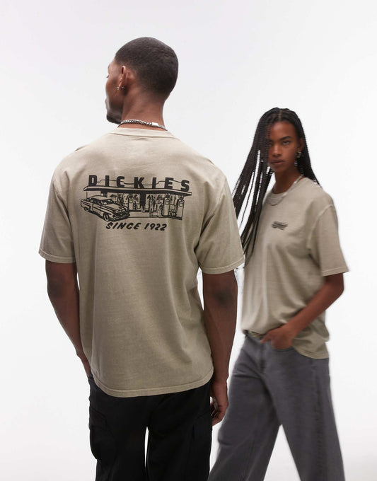 Service Station Graphic Back Print T-Shirt