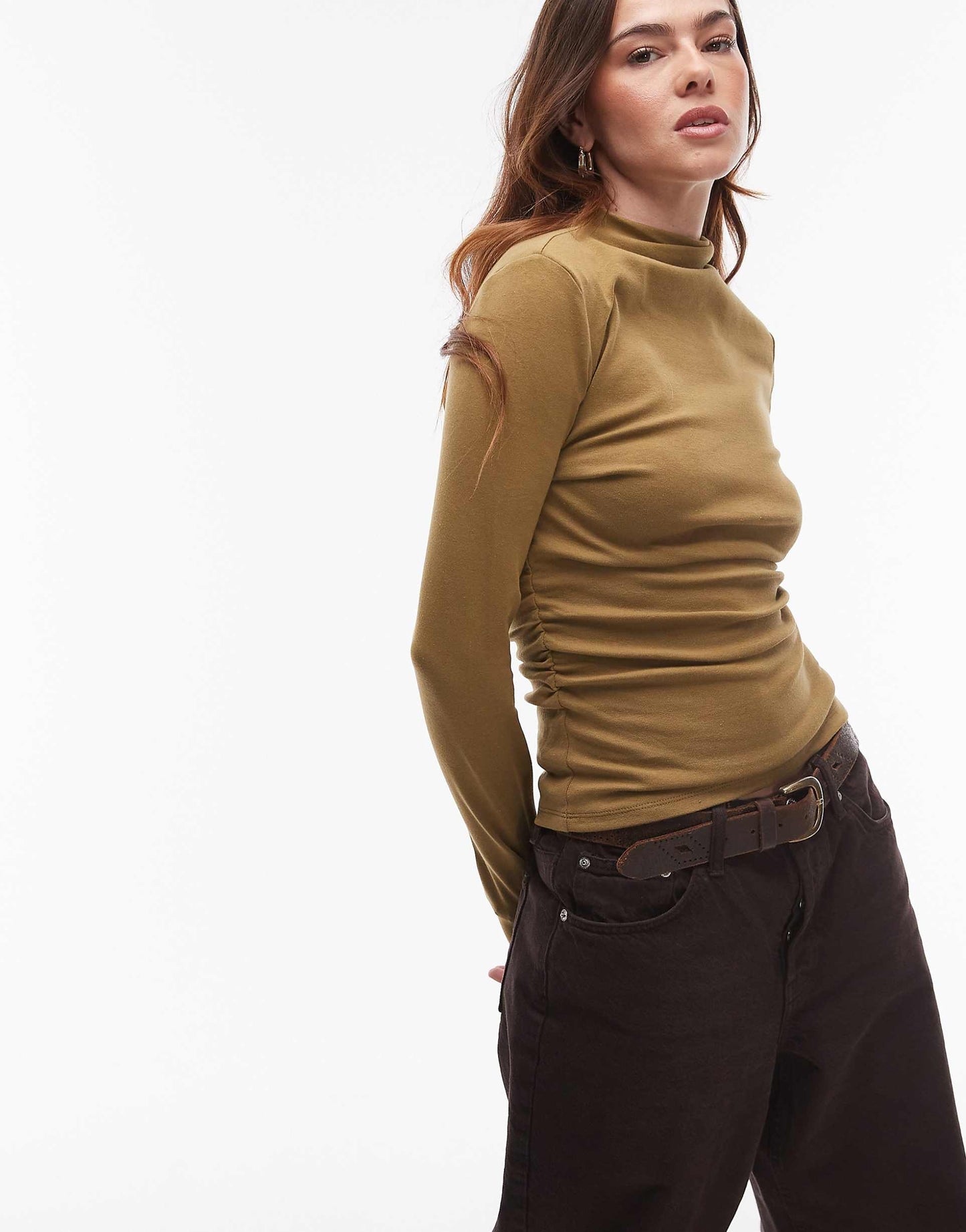 Funnel Neck Long Sleeve Top