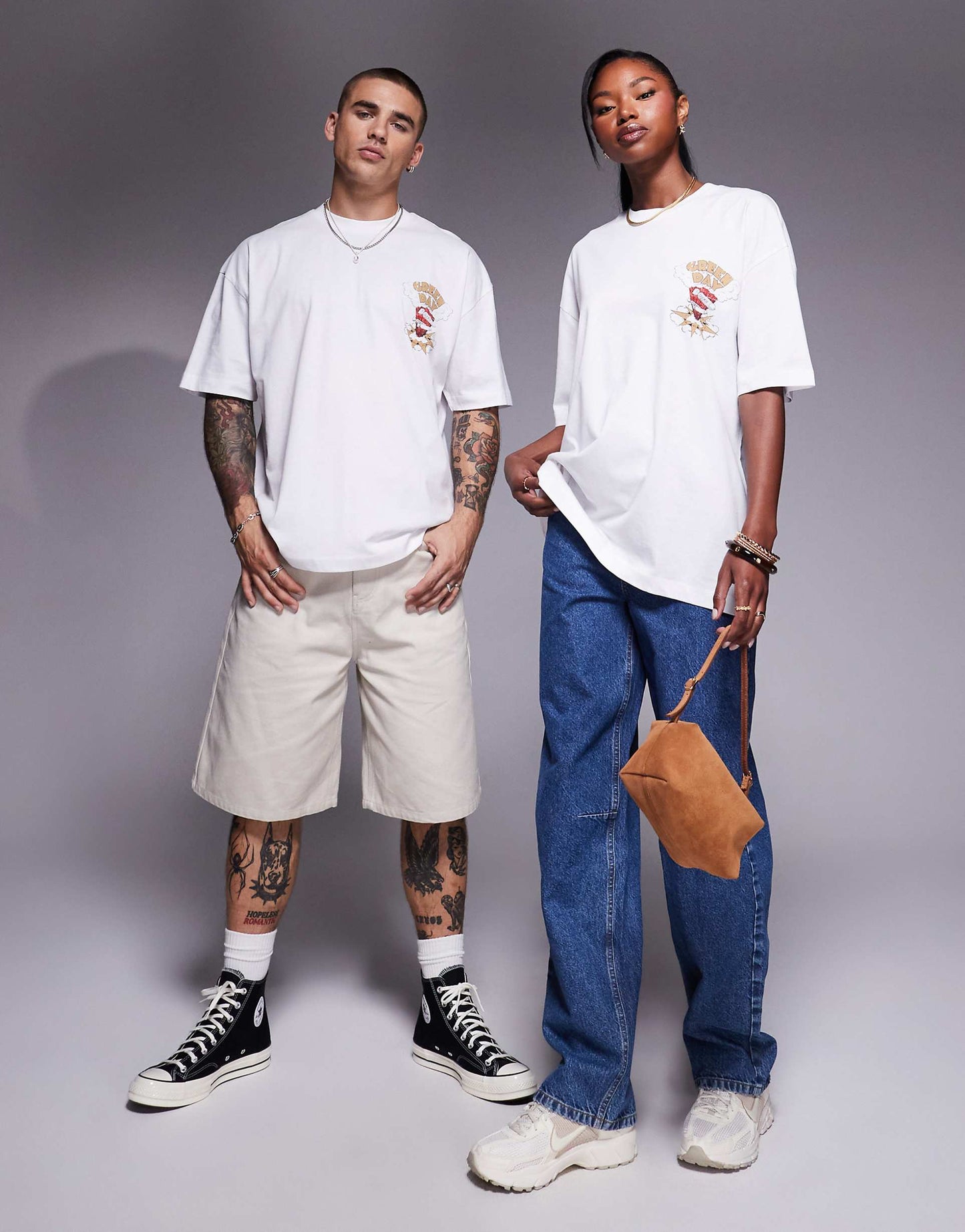 Unisex Oversized License T-Shirt With Green Day Prints