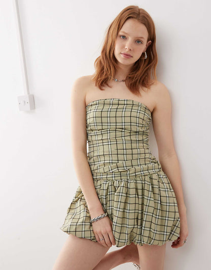 Bandeau Puffball Mini Dress