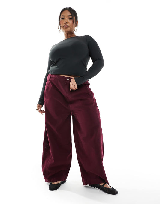 Curve Seamed Barrel Trousers