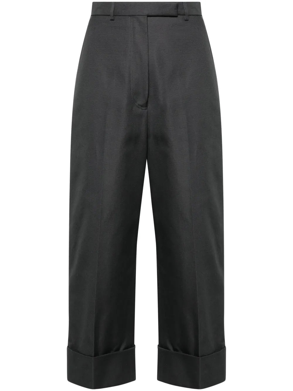 High-Waisted Canvas Trousers