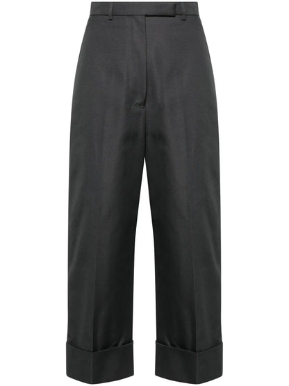 High-Waisted Canvas Trousers