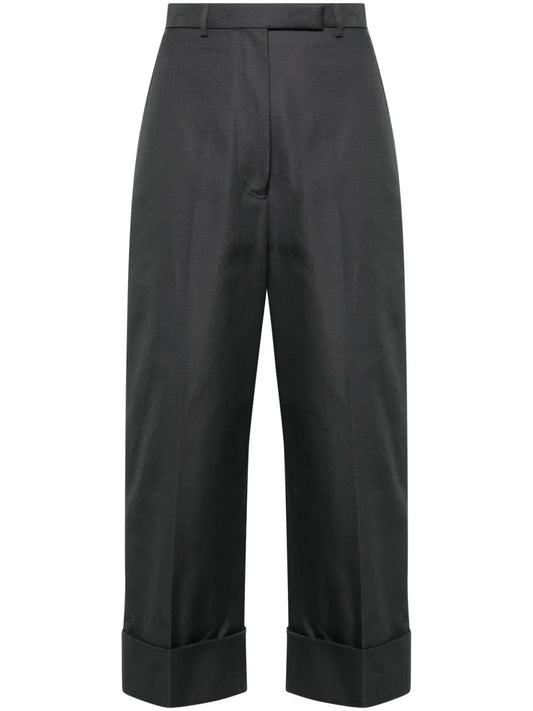 High-Waisted Canvas Trousers