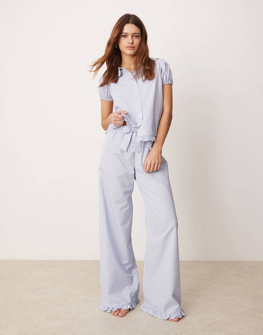 Lounge Frill Hem Wide Leg Trouser