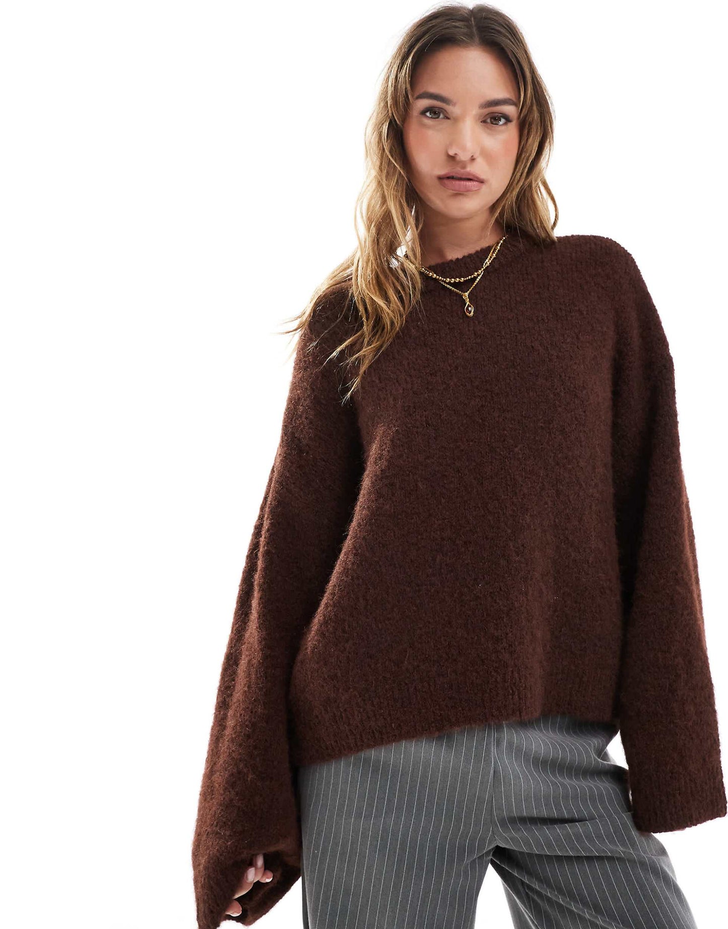 Fluffy Wide Sleeve Oversized Jumper