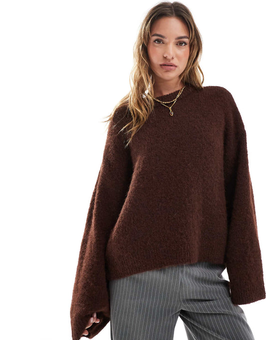 Fluffy Wide Sleeve Oversized Jumper