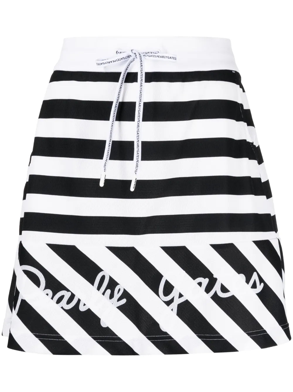 Logo-Print Striped Miniskirt