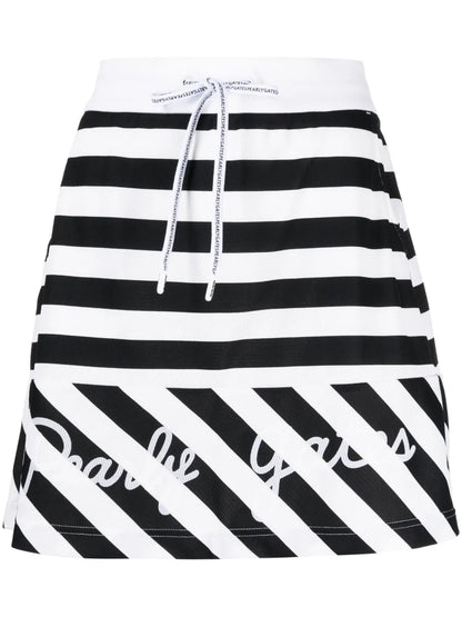Logo-Print Striped Miniskirt