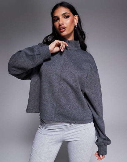 Bonded High Neck Quarter Zip Scuba Pull Over