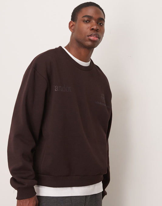 Oversized Boxy Sweatshirt With Underarm Panels And Chest Print