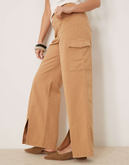 Twill Cargo Trouser With Front Slits