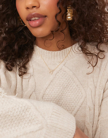 Premium Oversized Cable Knit Jumper With Fringing