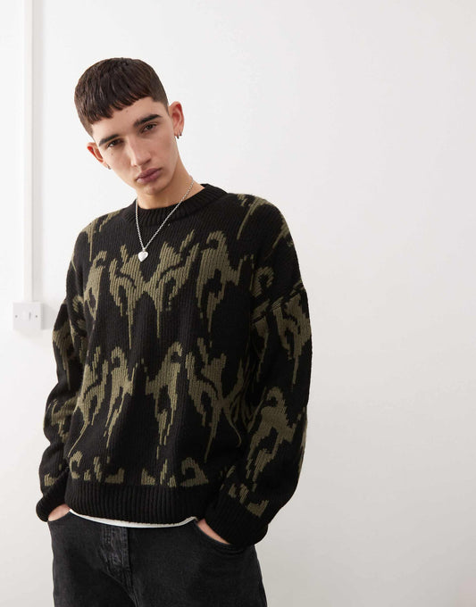 Oversized Jacquard Knitted Jumper