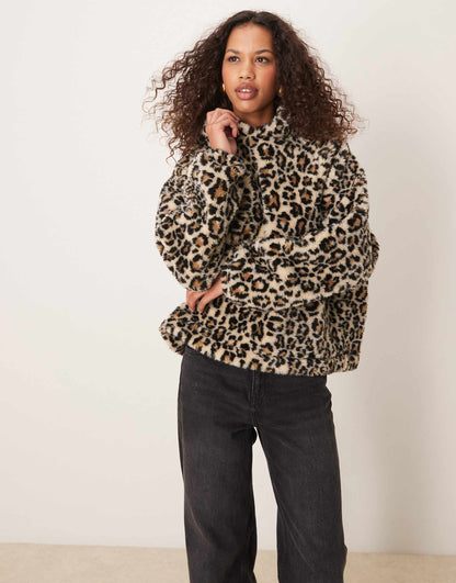 Leopard Borg Hoodie