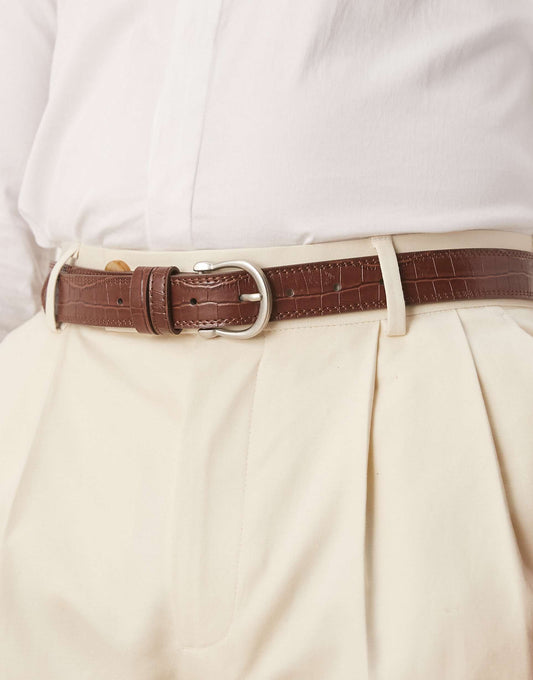 Mock Croc Faux Leather Belt