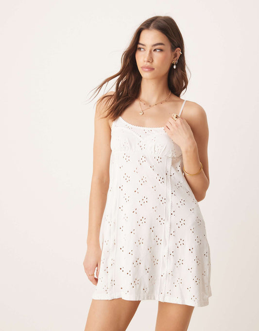 Full Bloom Pointelle Mini Slip Dress