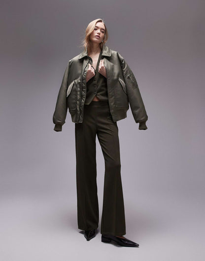 Elasticated Waist Straight Leg Trousers Co-Ord