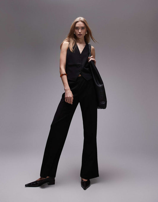 Elasticated Waist Straight Leg Tailored Trousers Co-Ord
