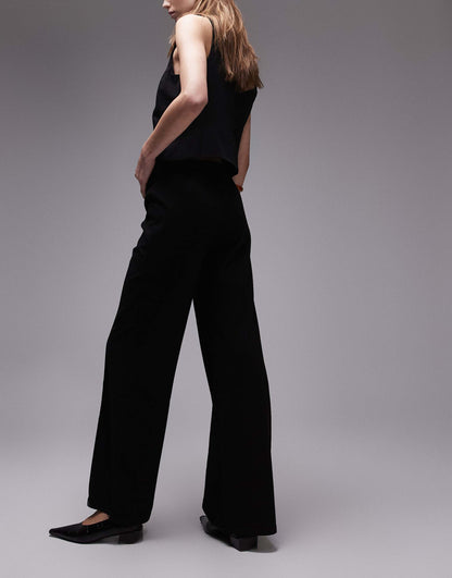 Elasticated Waist Straight Leg Tailored Trousers Co-Ord