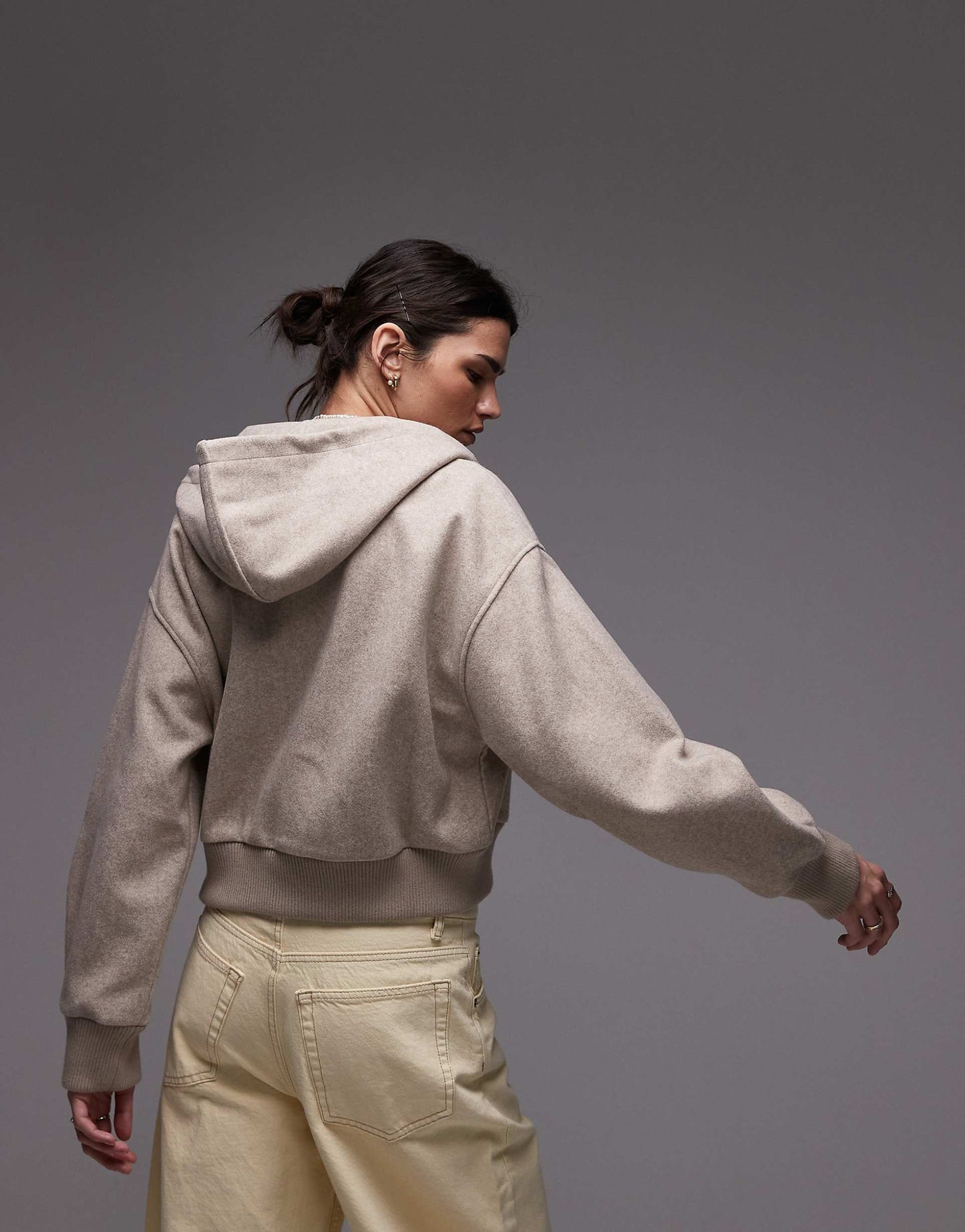Oversized Soft Touch Zip Through Hoodie