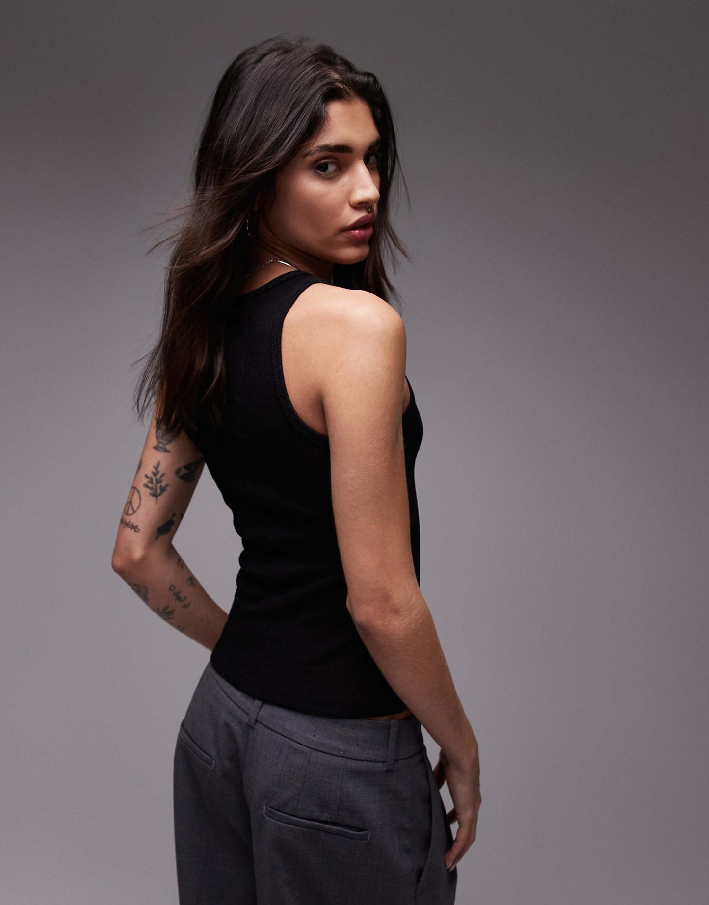 Ribbed Racer Neck Vest