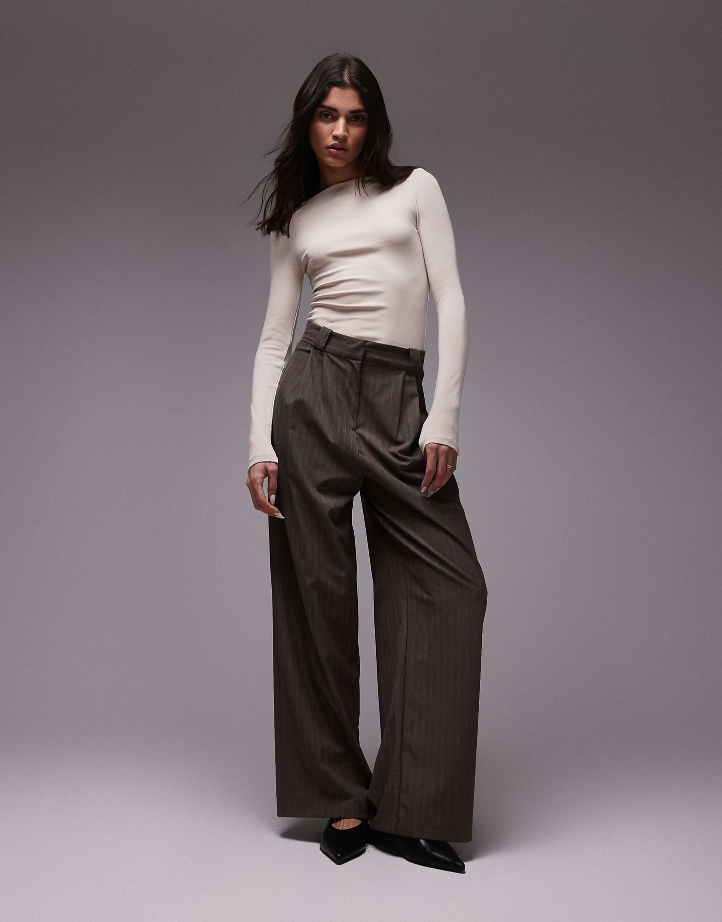 Polyamide Boat Neck Long Sleeve Top