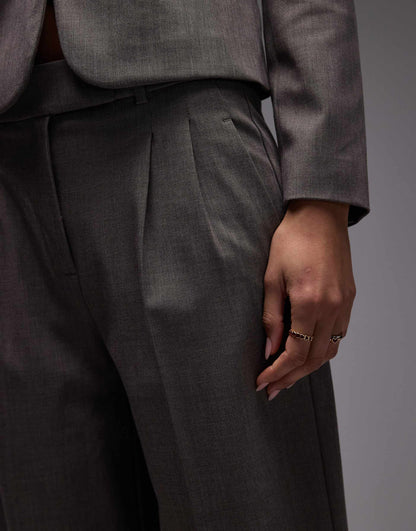 Pleat Front Wide Leg Trousers Co-Ord