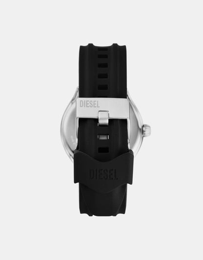 Streamline Three-Hand Black Silicone Watch