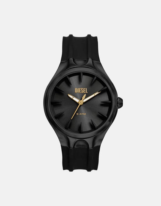 D-Sruptor Streamline Three-Hand Black Silicone Watch