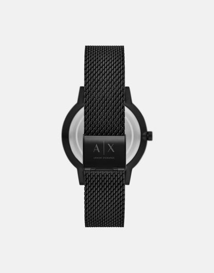 Multifunction Black Stainless Steel Watch And Necklace Set