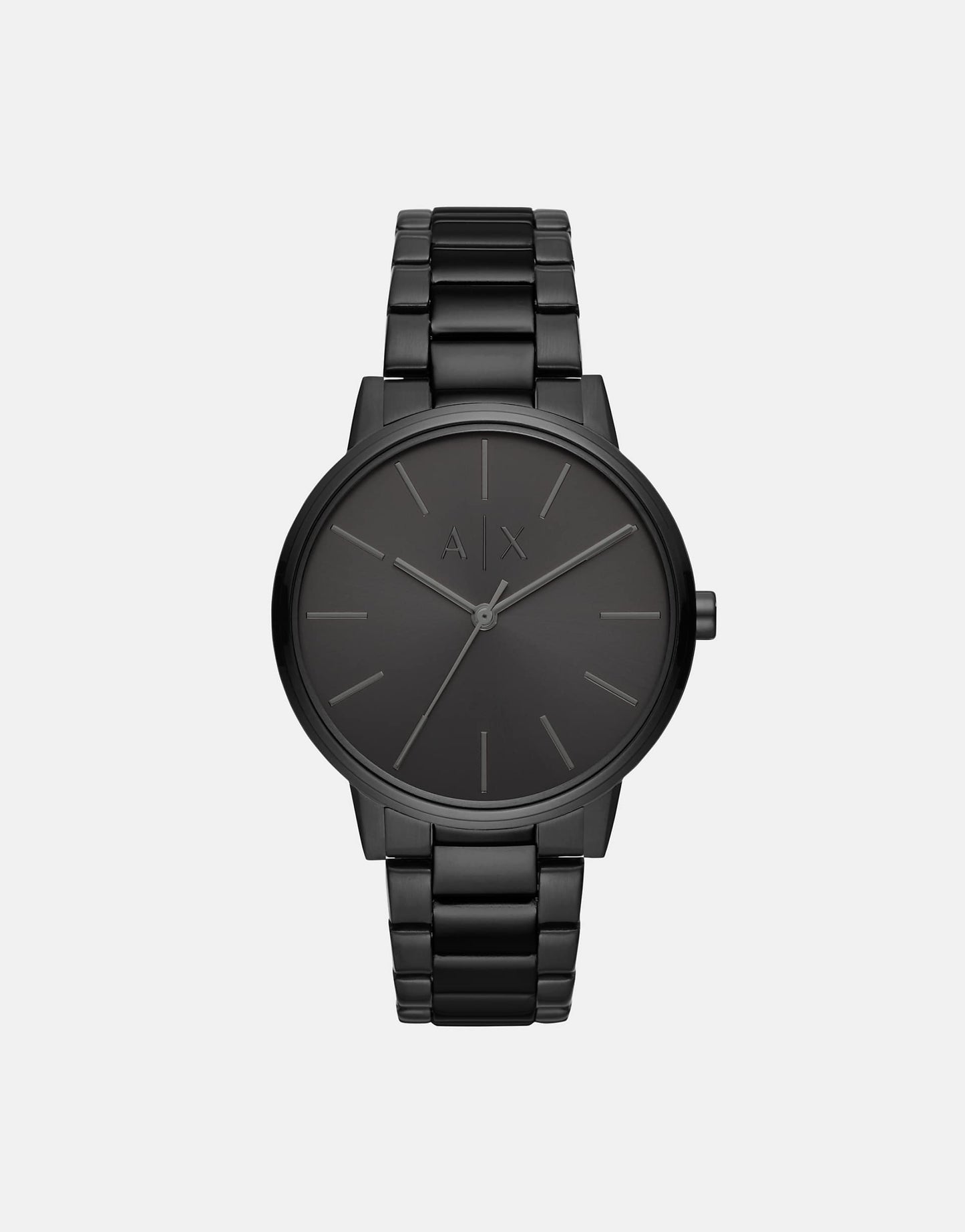 Three-Hand Black Steel Watch