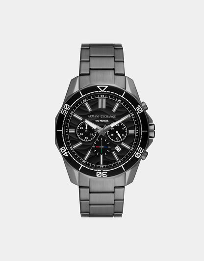 Chronograph Gunmetal Stainless Steel Watch
