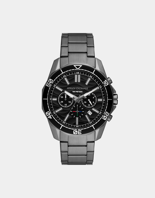 Chronograph Gunmetal Stainless Steel Watch