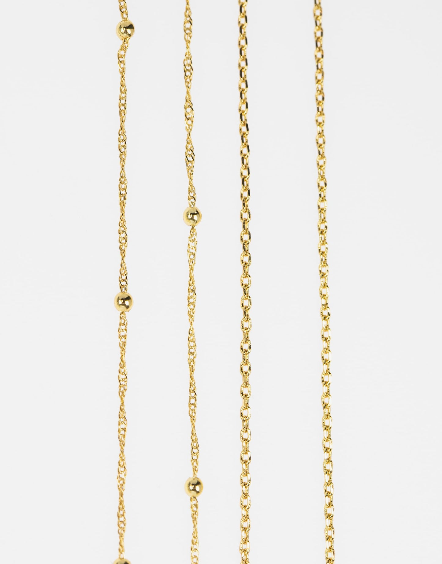 Gold Plated 2-Row Single Pearl Drop Necklace