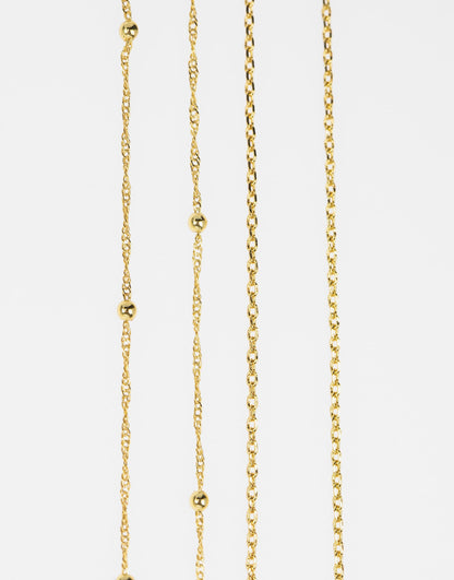 Gold Plated 2-Row Single Pearl Drop Necklace