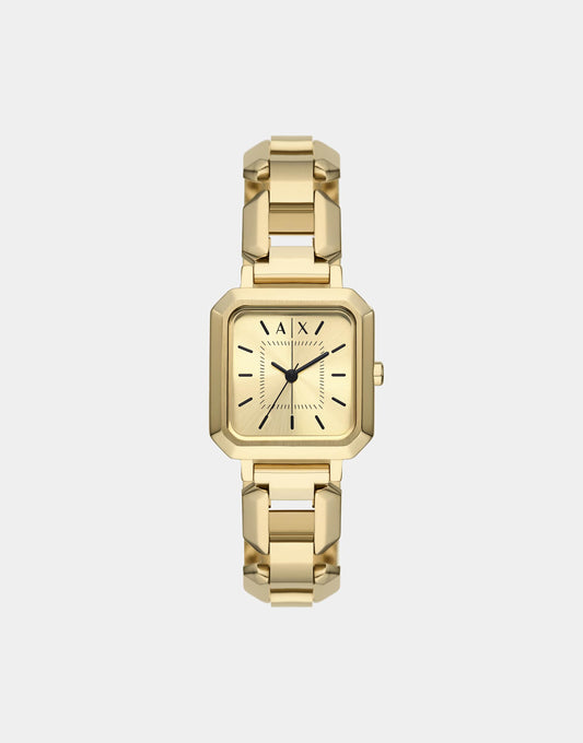 Three-Hand Gold-Tone Stainless Steel Watch