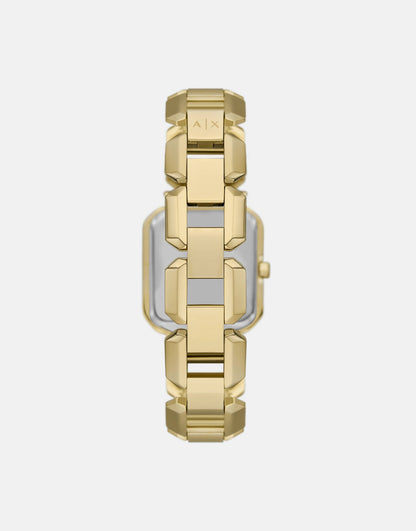 Three-Hand Gold-Tone Stainless Steel Watch