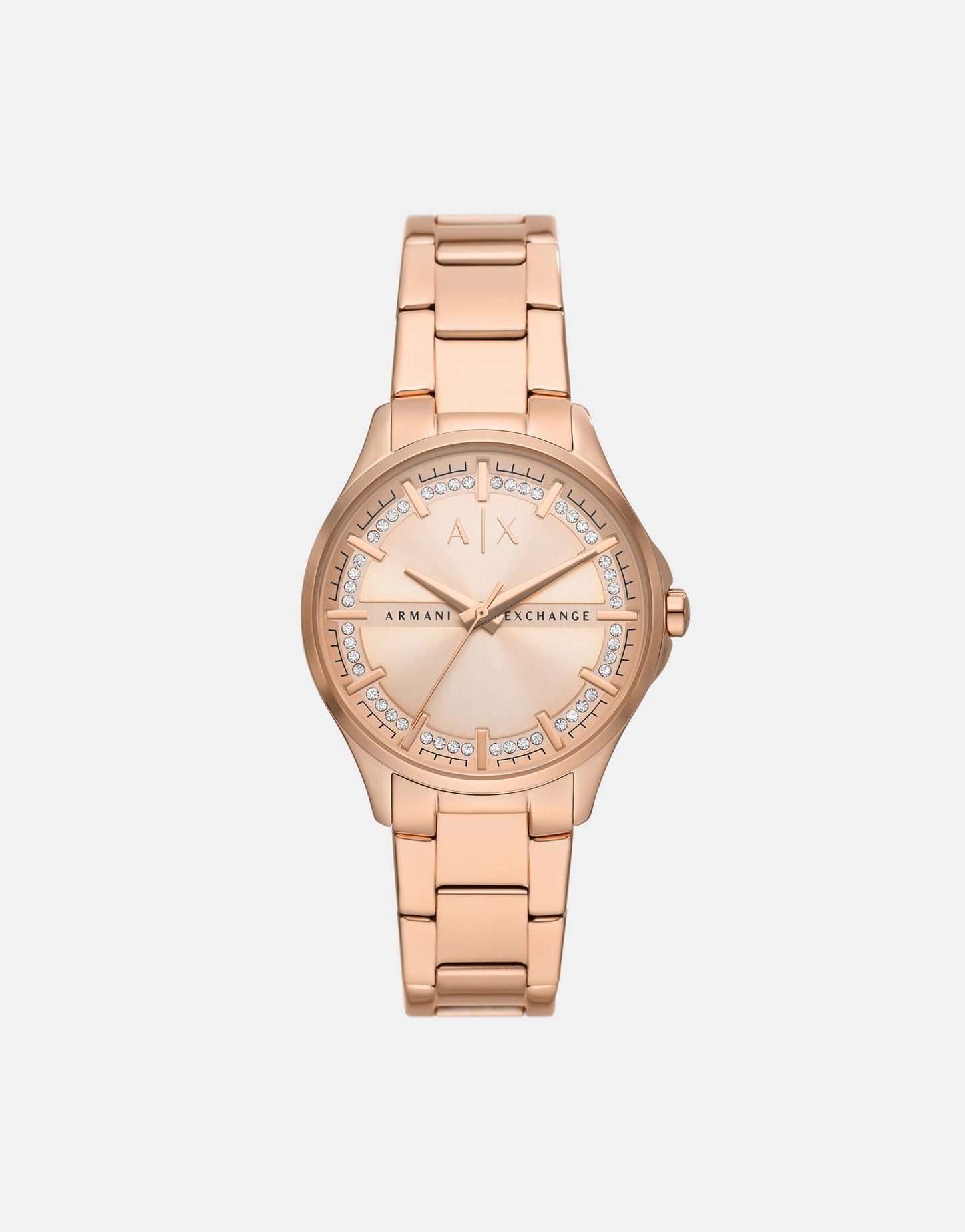 Three-Hand Rose Gold-Tone Stainless Steel Watch