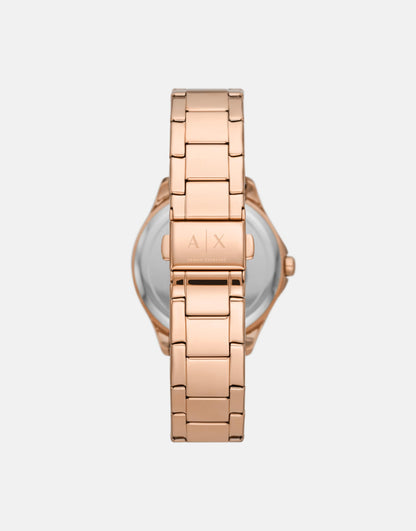 Three-Hand Rose Gold-Tone Stainless Steel Watch