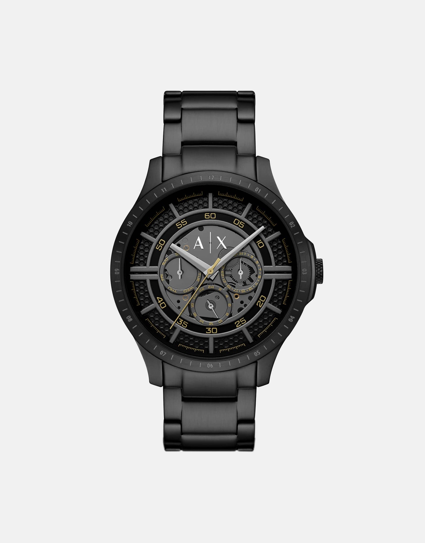 Multifunction Black Stainless Steel Watch