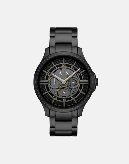 Multifunction Black Stainless Steel Watch