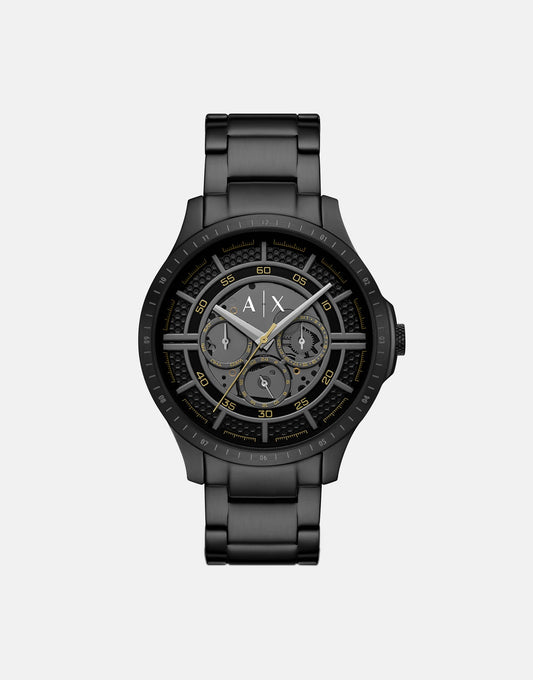 Multifunction Black Stainless Steel Watch