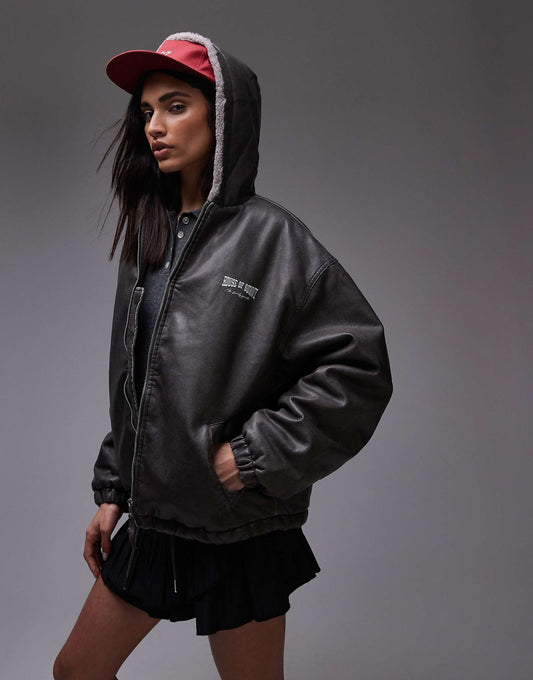 Hooded Jacket With Faux Fur Lining