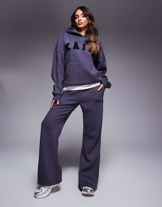 Embroidered Logo Wide Leg Jogger Co-Ord