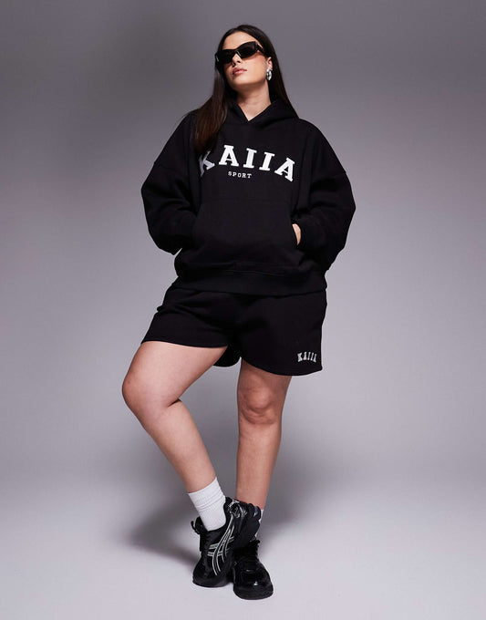 Plus Embroidered Logo Sweat Shorts Co-Ord