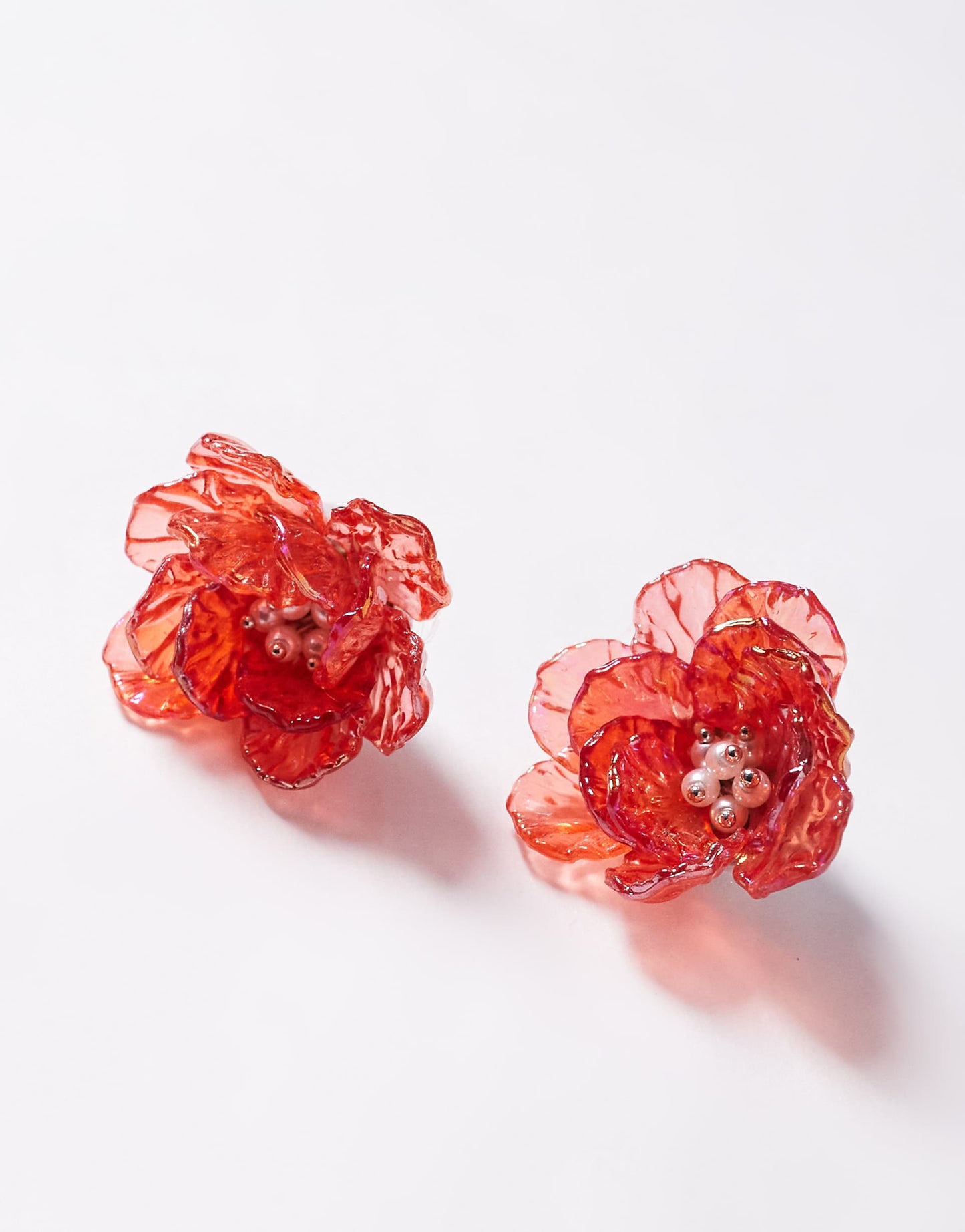Resin Oversized Flower Stud Earrings