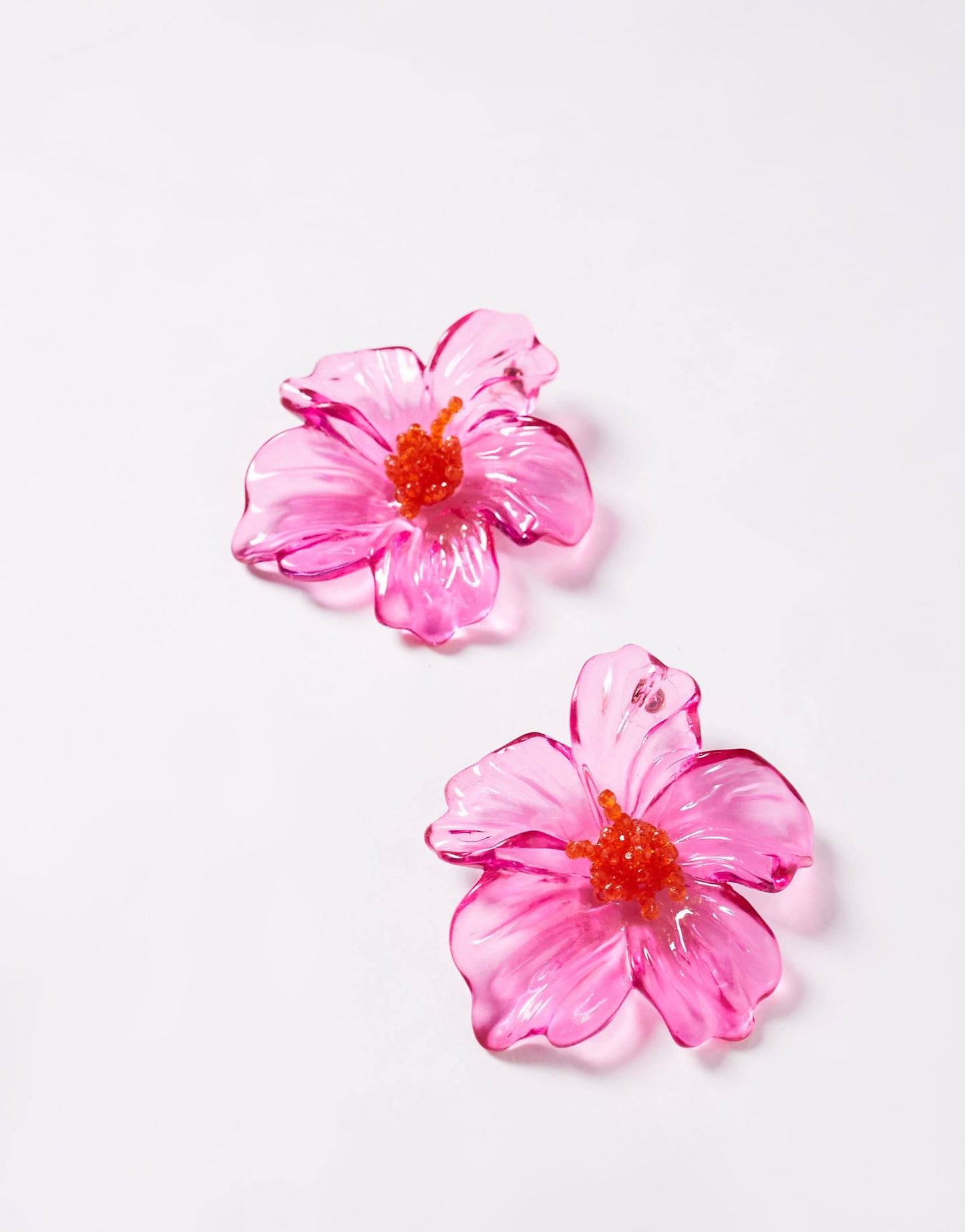 Resin Oversized Flower Stud Earrings