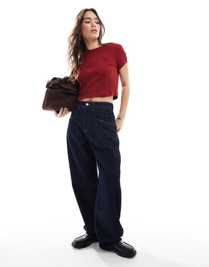 Cropped Ribbed T-Shirt
