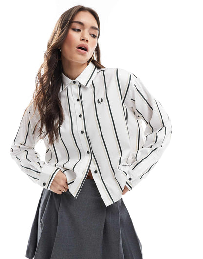 Oversized Cropped Long Sleeve Shirt